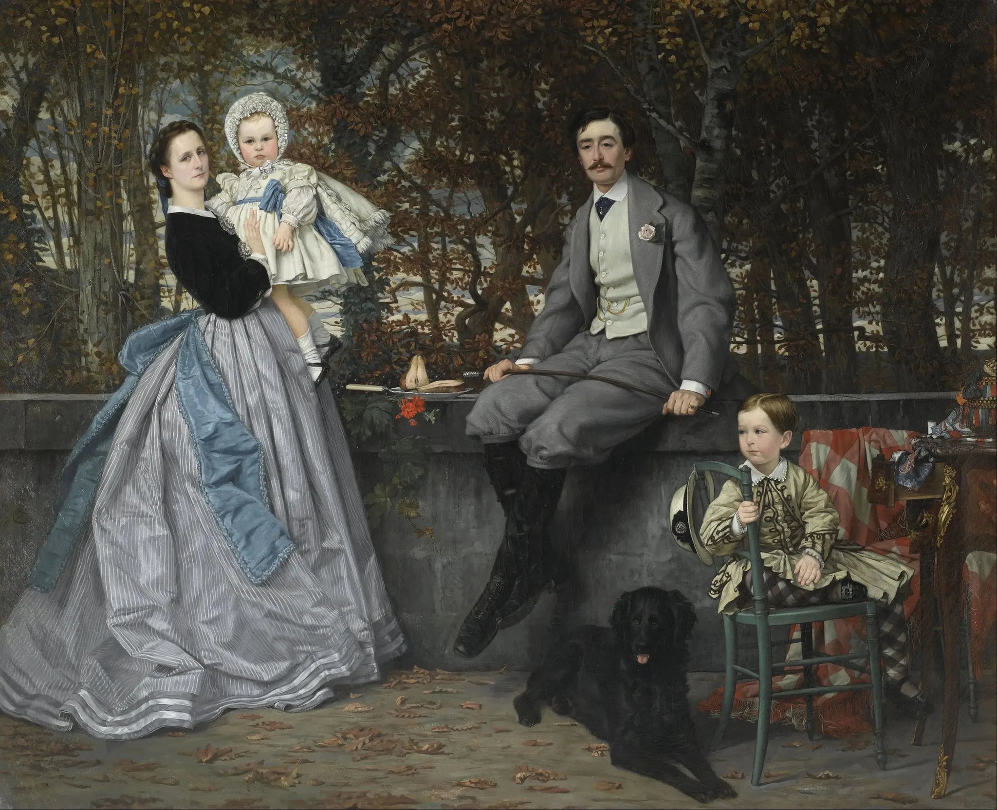 Portrait du marquis et de la marquise de Miramon et de leurs enfants - James Tissot image 1 reproduction artisanale de tableau
