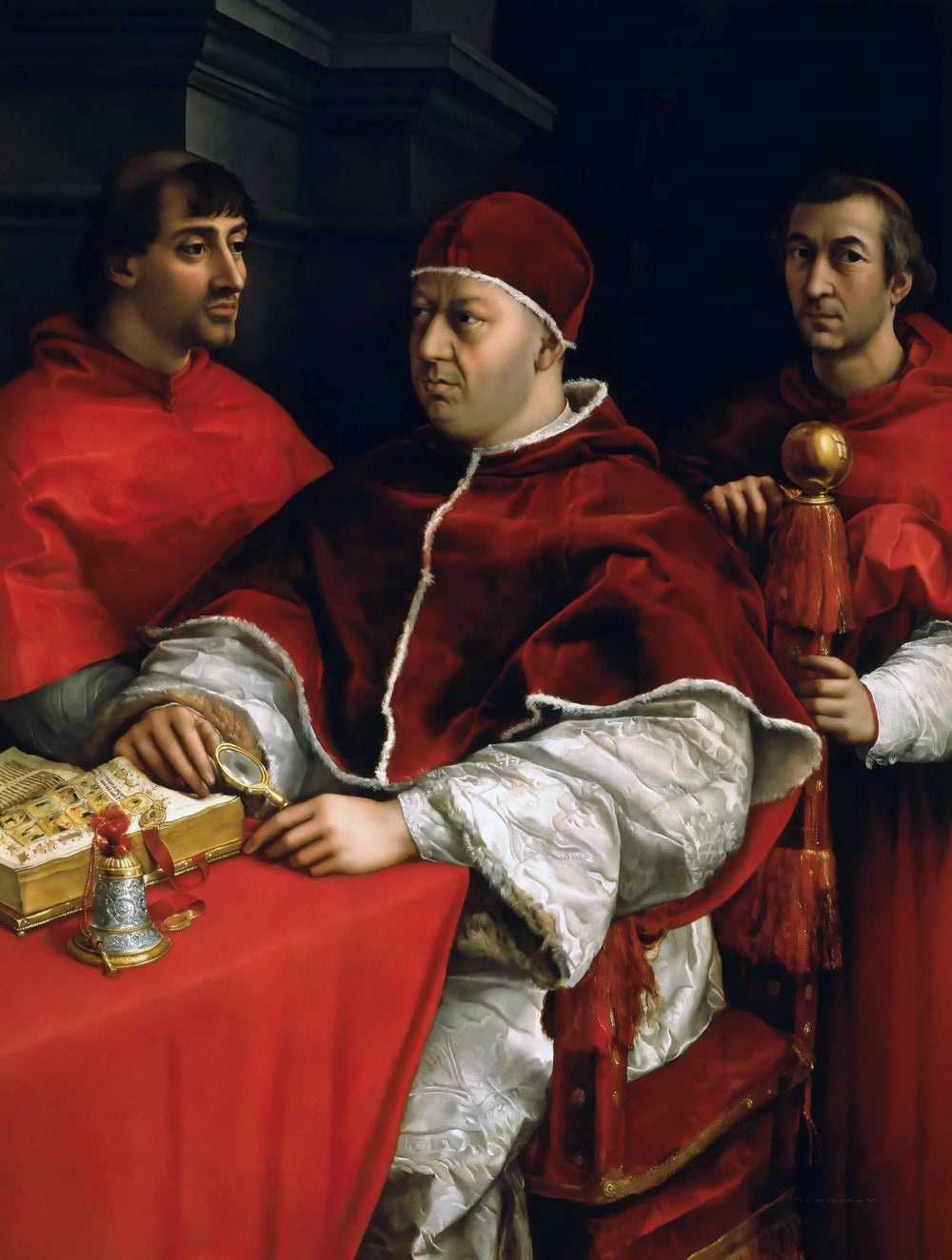 Reproduction du tableau « Portrait du pape Léon X - Raphaël Sanzio » par Alpha Reproduction en peinture à l’huile