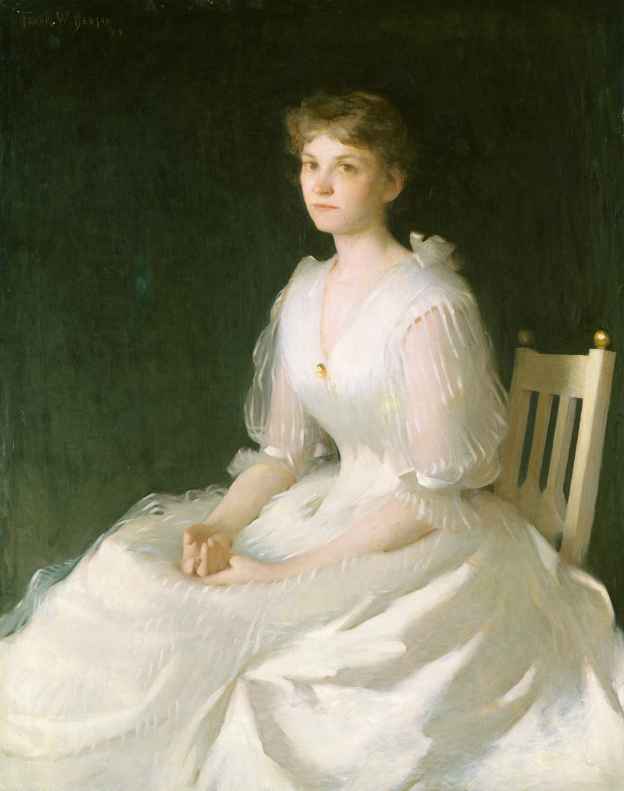 Portrait en blanc - Frank Weston Benson - Alpha Reproduction