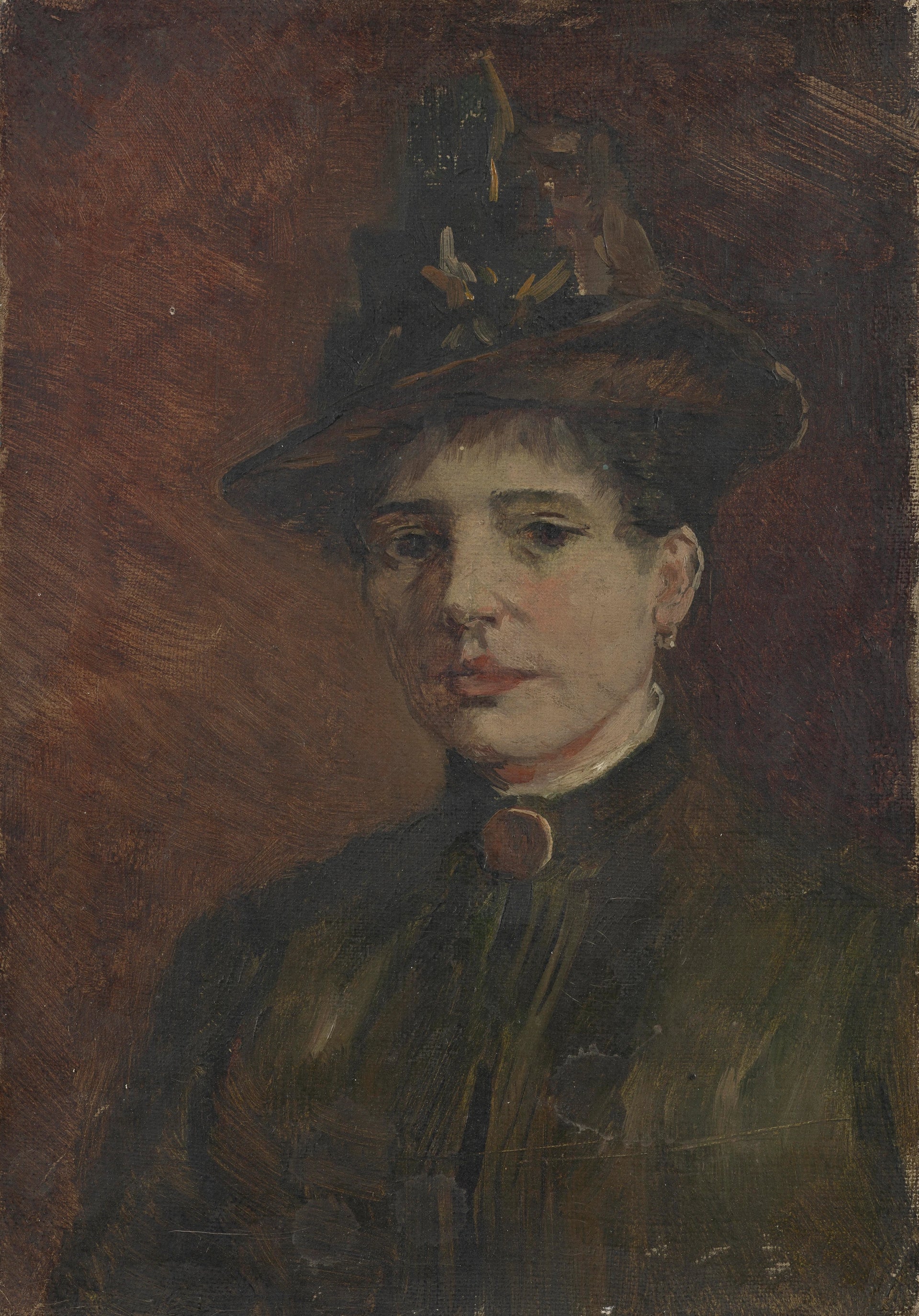Portrait de femme au chapeau F215c — Vincent van Gogh