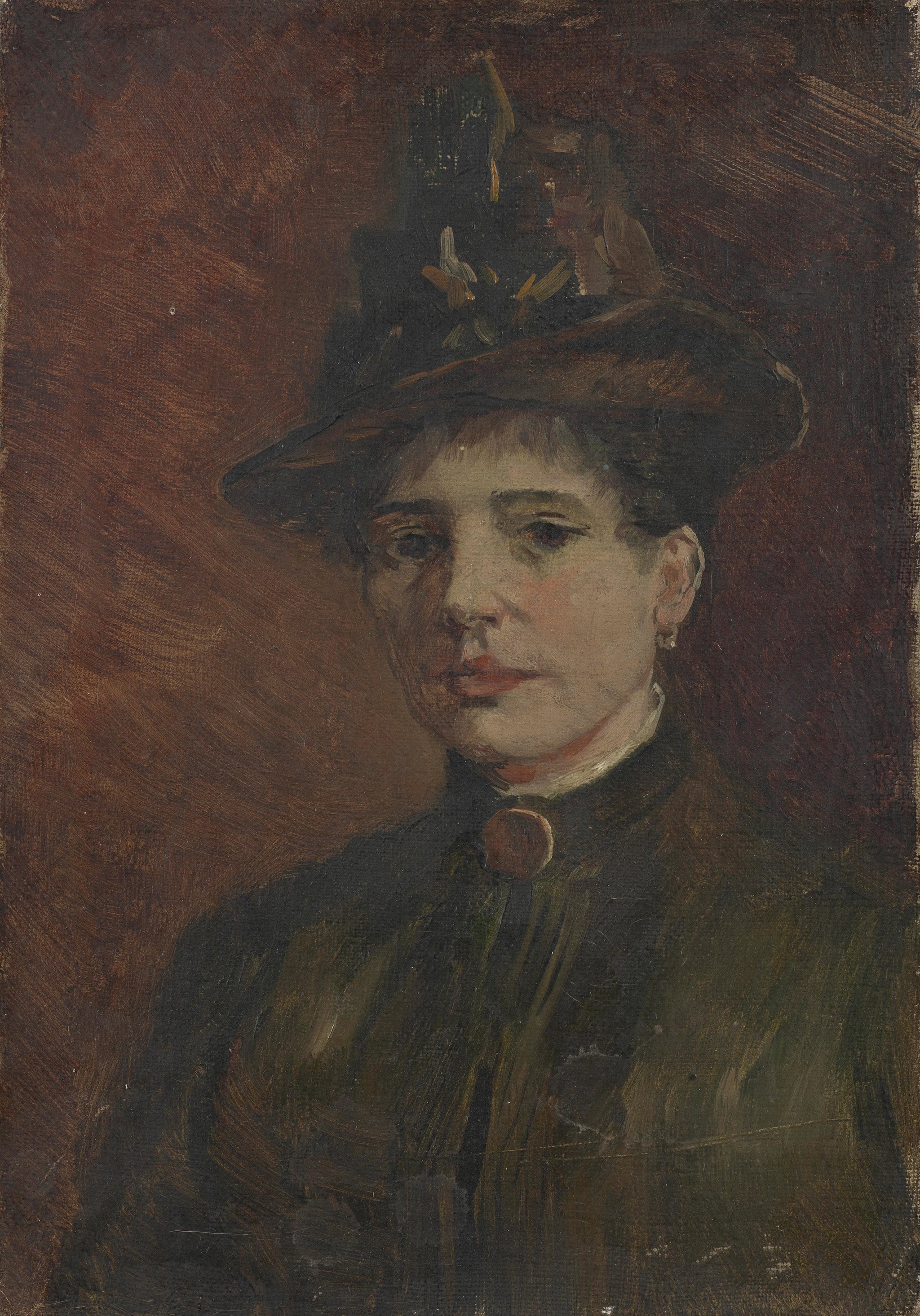 Portrait de femme au chapeau F215c — Vincent van Gogh
