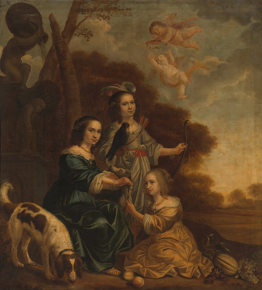 Portrait de Geertruyt, Margriet et Anna Delff, les filles de l'artiste - Jacob Willemsz. Delff II