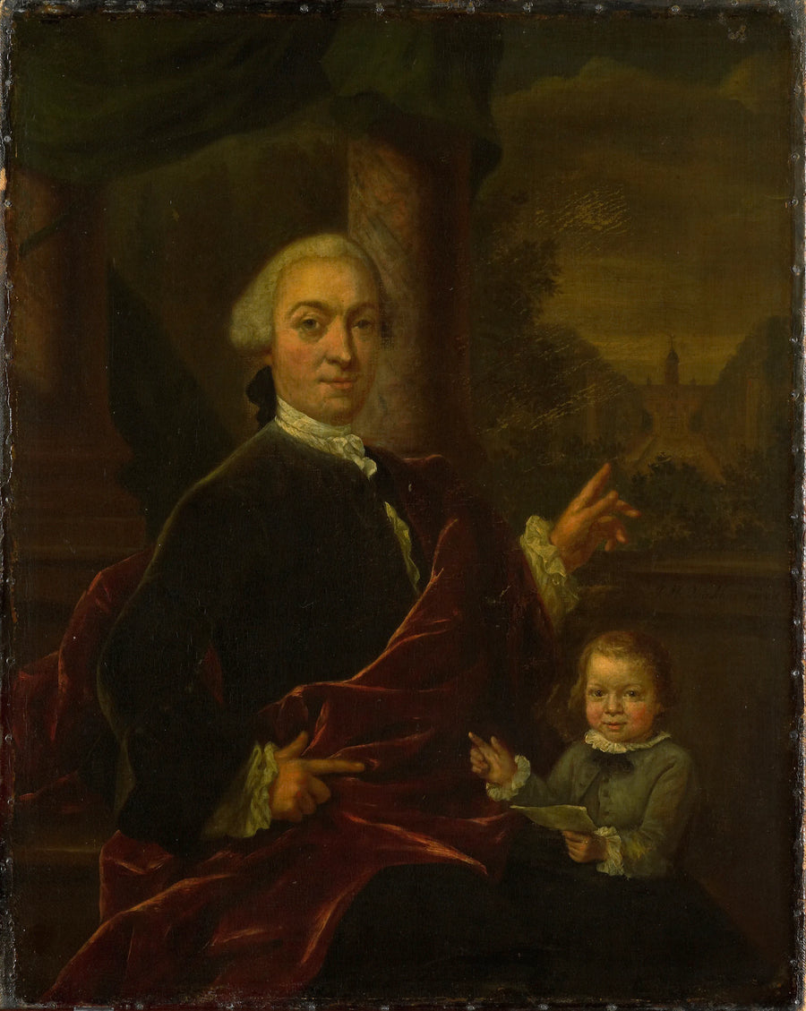 Portrait Jan van de Poll (1721-1801). Banquier et maire d'Amsterdam (1787) avec son fils Harman - Jan Maurits Quinkhard
