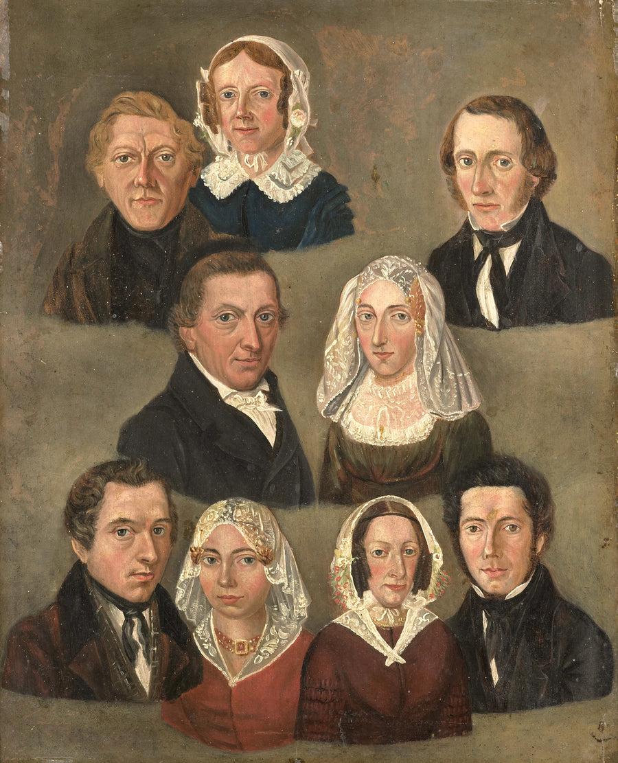 Portrait des parents de l'artiste, Douwe Martens Teenstra et Barber Hindriks Siccama, et de ses proches - Kornelis Douwes Teenstra