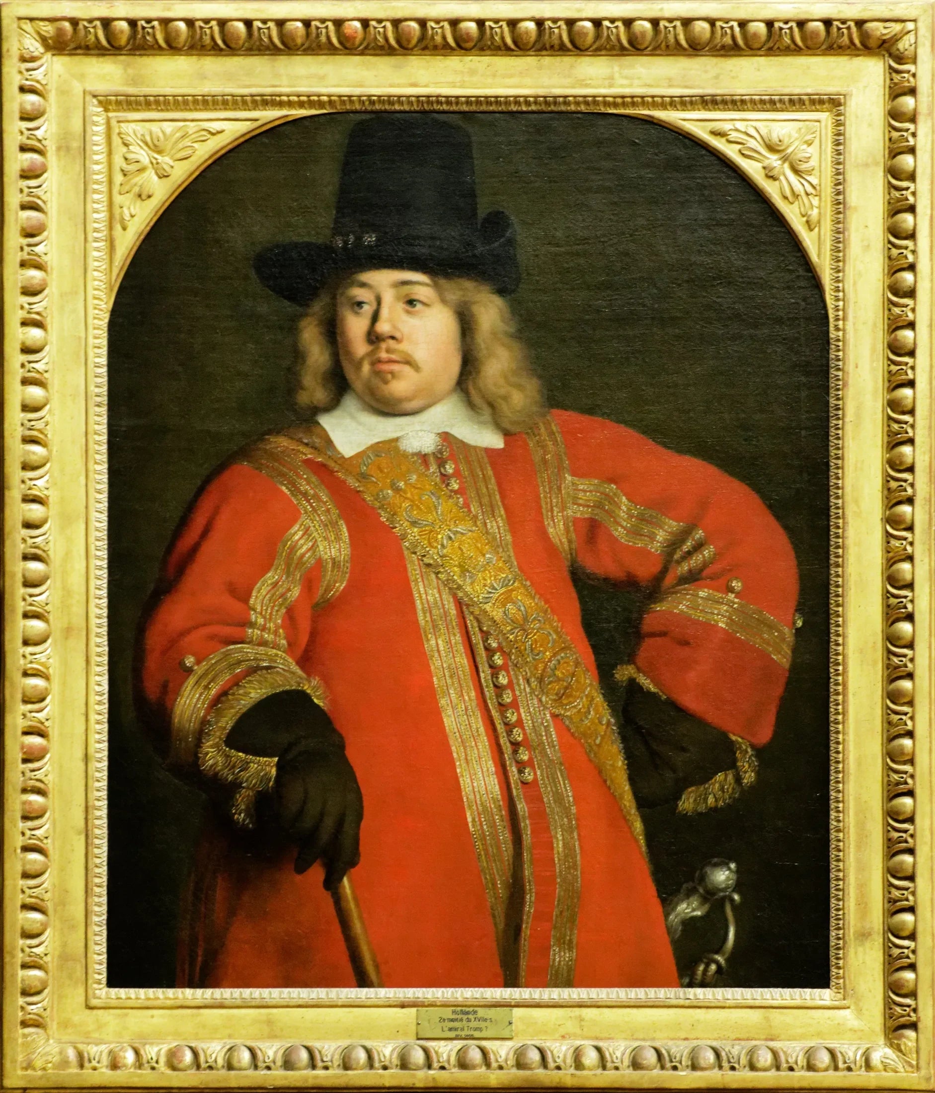 Portrait présomptif de Cornelis Tromp, amiral hollandais - Gabriel Metsu image 1 copie peinte à la main à l’huile
