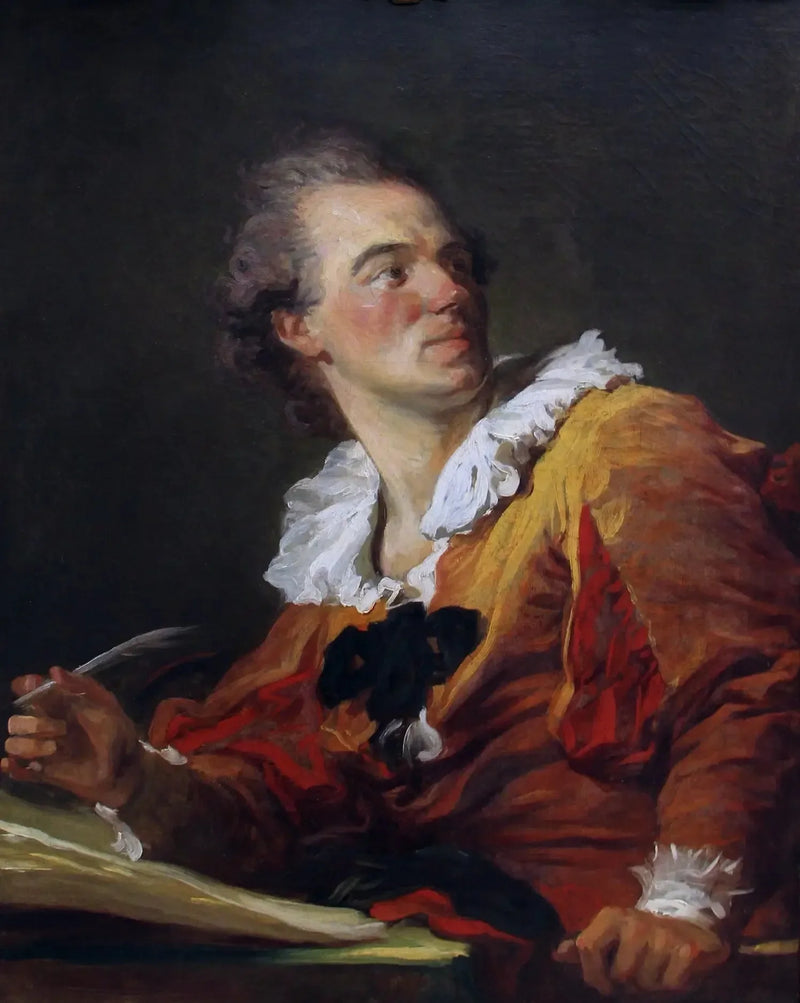 ภาพเหมือนที่เชื่อว่าเป็นของ Louis-François Prault ซึ่งเคยรู้จักกันในชื่ออื่นว่า: L'Inspiration - Jean-Honoré Fragonard