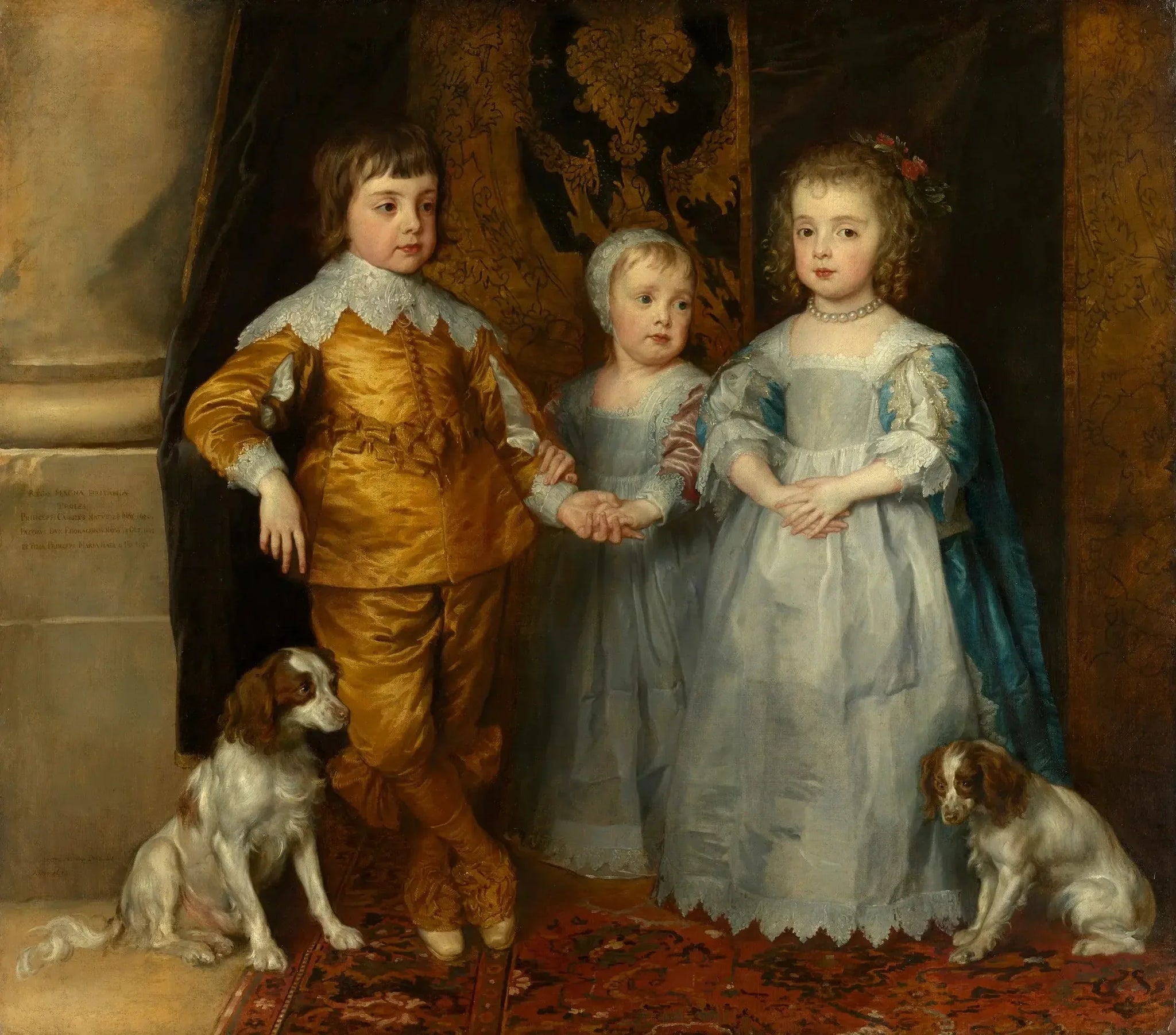 Portraits des trois enfants de Charles Ier : Charles, Jacob et Marie - Antoine van Dyck image 1 reproduction artisanale de tableau