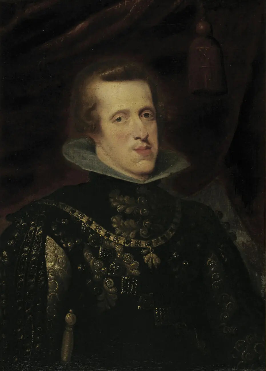 Portret " Philips IV van Spanje" op linnen, kopie naar Peter Paul Rubens door een Nederlands meester, 17e eeuw - Peter Paul Rubens image 1 reproduction de peinture à l’huile