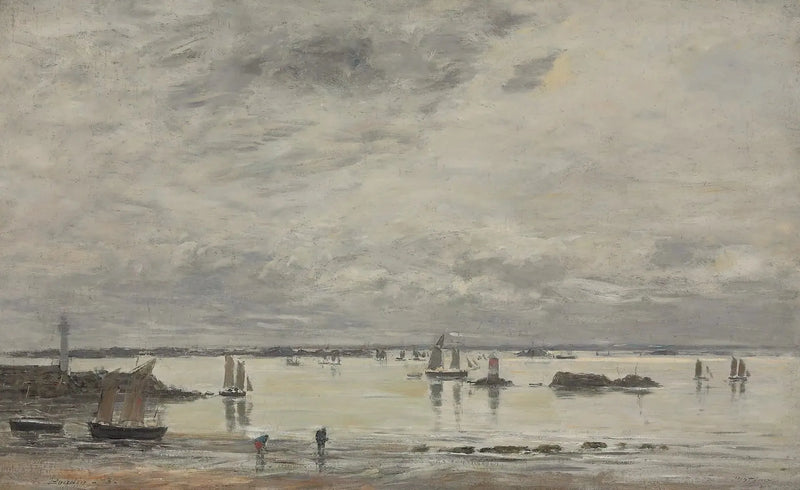 Portrieux, ท่าเรือในช่วงน้ำลง - Eugène Boudin