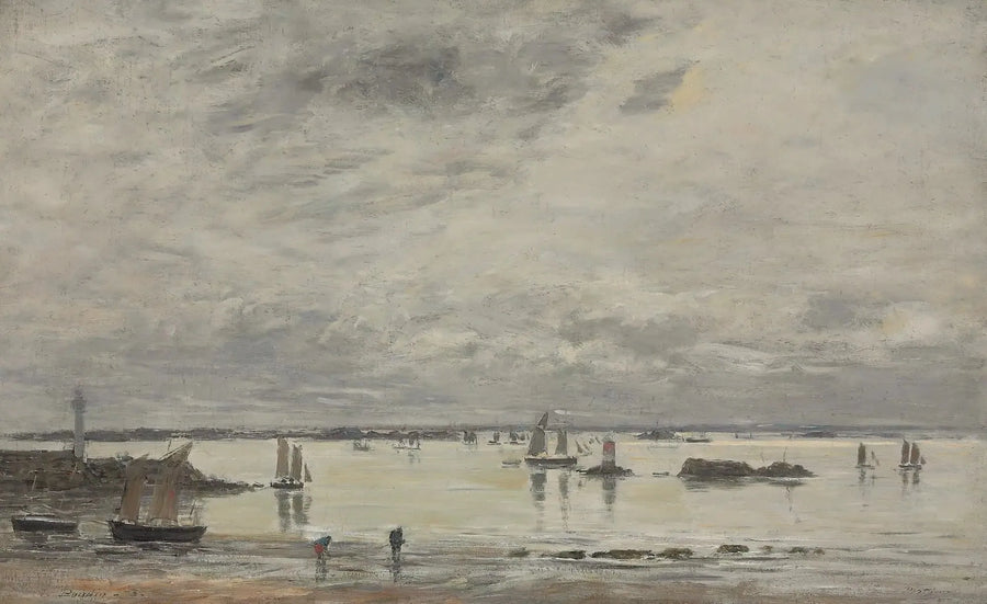 Portrieux, ท่าเรือในช่วงน้ำลง - Eugène Boudin