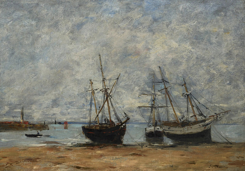 Portrieux, ท่าเรือในช่วงน้ำลง - Eugène Boudin