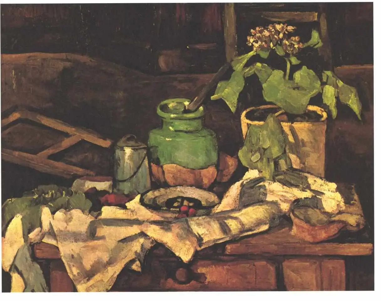 Pot de fleurs sur une table - Paul Cézanne image 1 copie de tableau peinte à la main