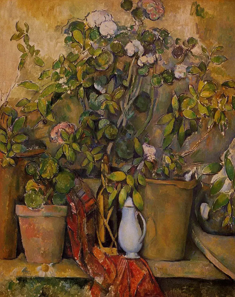 หม้อดินเผาและดอกไม้ - Paul Cézanne