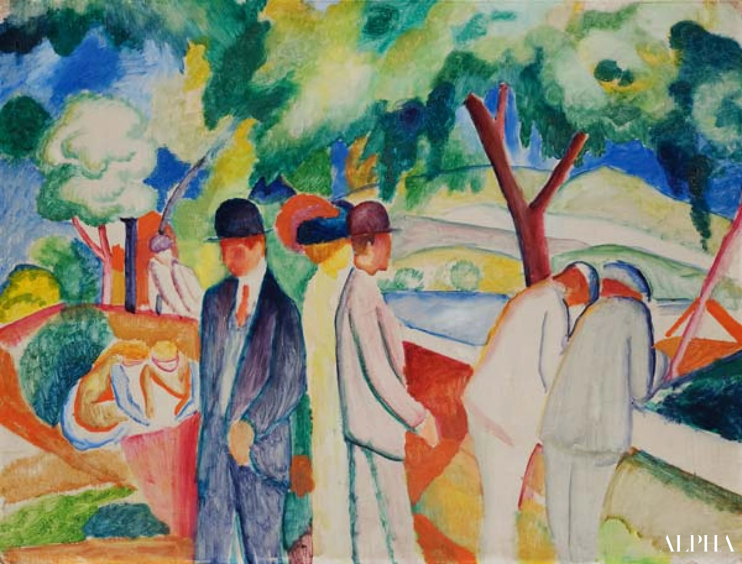 Poussette (Grande balade lumineuse) - August Macke - Reproductions de tableaux et peintures haut de gamme