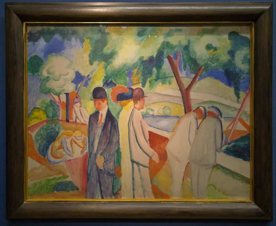 รถเข็นเด็ก (รถเข็นเด็กขนาดใหญ่ที่มีแสงสว่าง) - August Macke