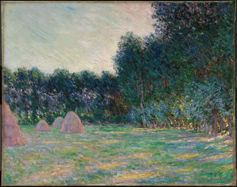 ทุ่งหญ้ากับกองฟางใกล้กีแวร์นี - Claude Monet