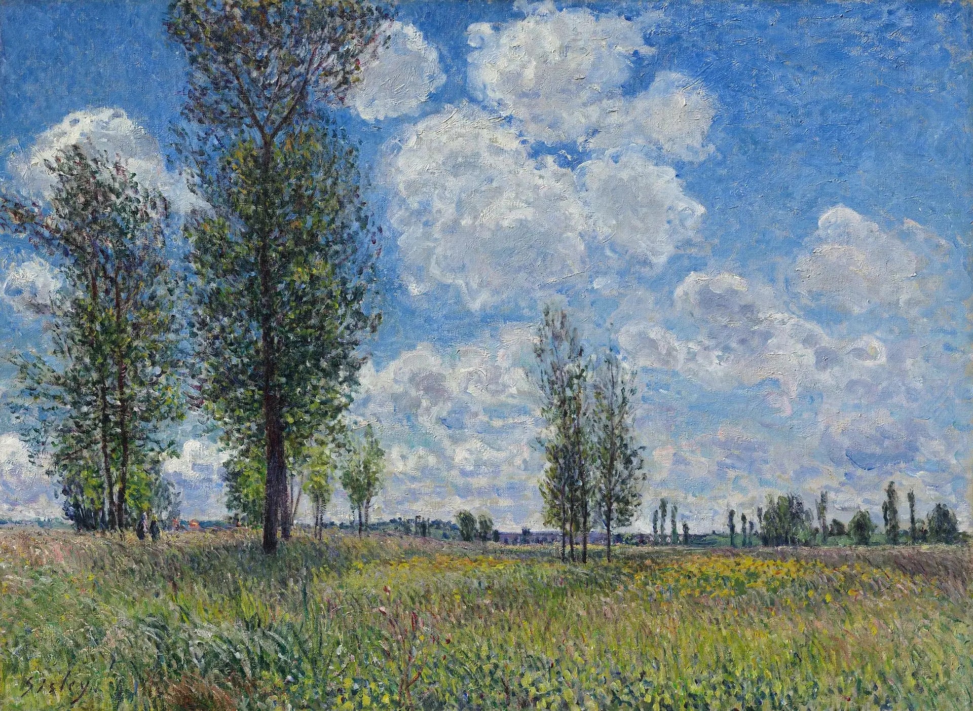 Prairie de Veneux-Nadon - Alfred Sisley image 1 copie de tableau peinte à la main