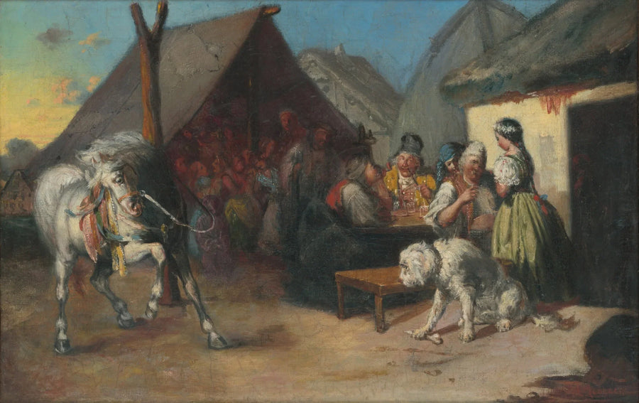 Pred krčmou - Mihály Munkácsy