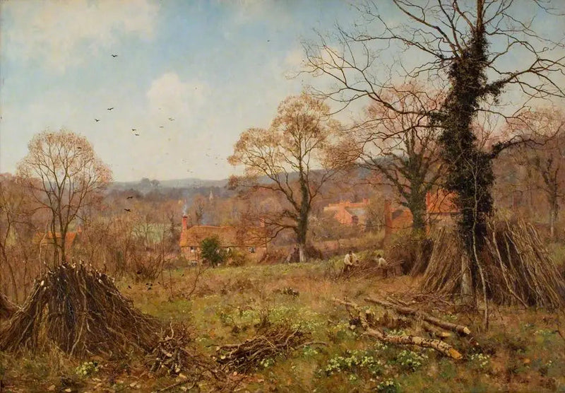 ฤดูใบไม้ผลิ (Le repaire du printemps est le Primrose Brae) - Edward Wilkins Waite