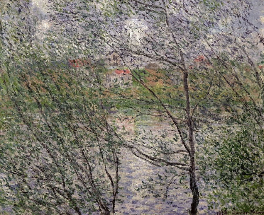 ฤดูใบไม้ผลิผ่านกิ่งก้าน W455 - Claude Monet