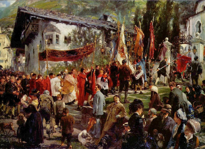 ขบวนแห่วันอีสเตอร์ของพระคริสต์ที่ Hofgastein - Adolph von Menzel