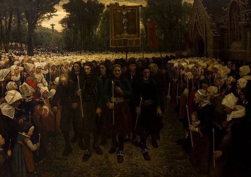 ขบวนแห่ขออภัยใน Brittany - Jules Breton