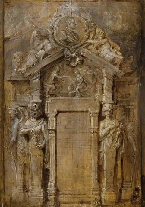Projet pour la page de titre de la Pompa Introitus...Ferdinandi - Peter Paul Rubens image 1 reproduction réalisée par Alpha Reproduction