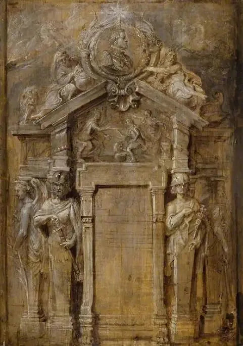 โครงการสำหรับหน้าหัวข้อของ Pompa Introitus...Ferdinandi - Peter Paul Rubens