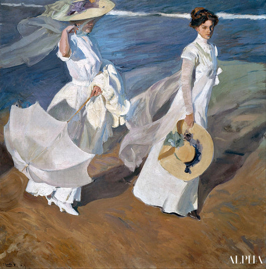 Promenade au bord de la mer - Sorolla - Reproductions de tableaux et peintures haut de gamme
