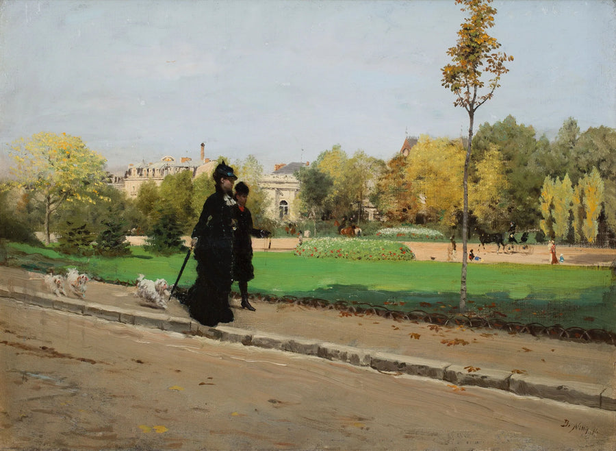 เดินเล่นกับสุนัข - Giuseppe De Nittis