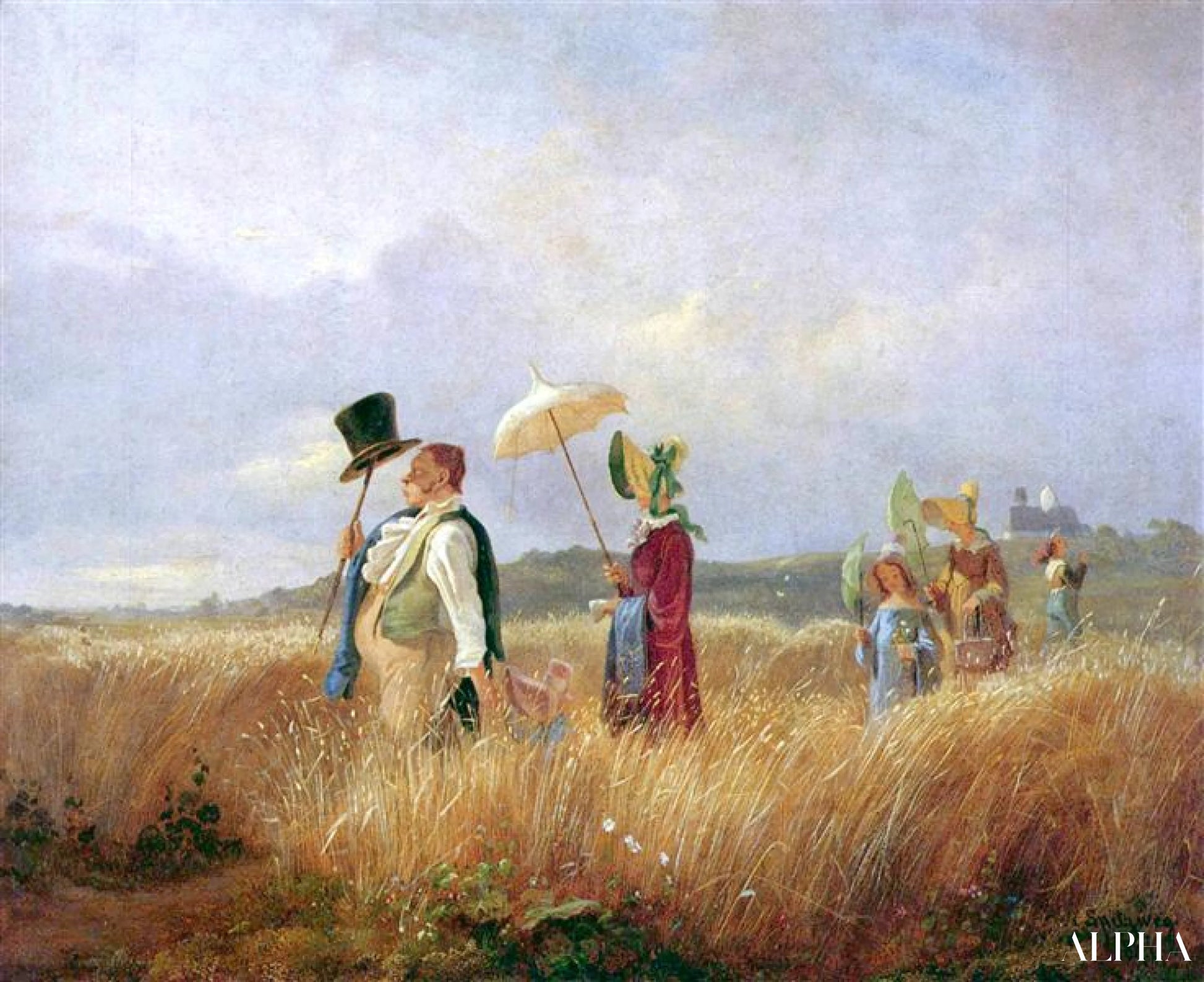 Promenade du dimanche, 1841 - Carl Spitzweg - Reproductions de tableaux et peintures haut de gamme