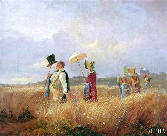Promenade du dimanche, 1841 - Carl Spitzweg - Reproductions de tableaux et peintures haut de gamme