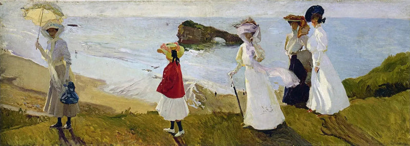 การเดินเล่นที่ประภาคารบิอาร์ริซ - Joaquín Sorolla