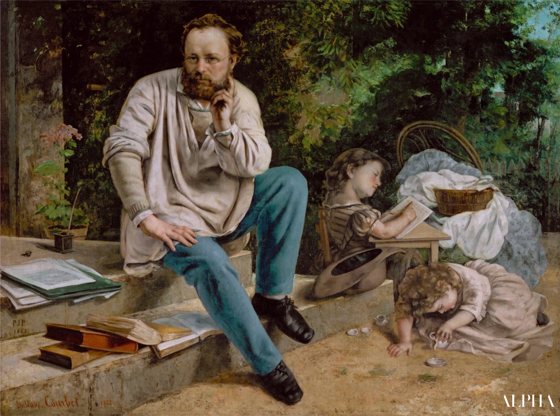 Proudhon et ses enfants - Gustave Courbet - Reproductions de tableaux et peintures haut de gamme