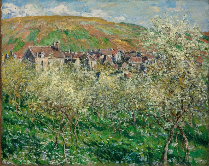 ต้นพลัมบานสะพรั่งใน Vétheuil W520 - Claude Monet