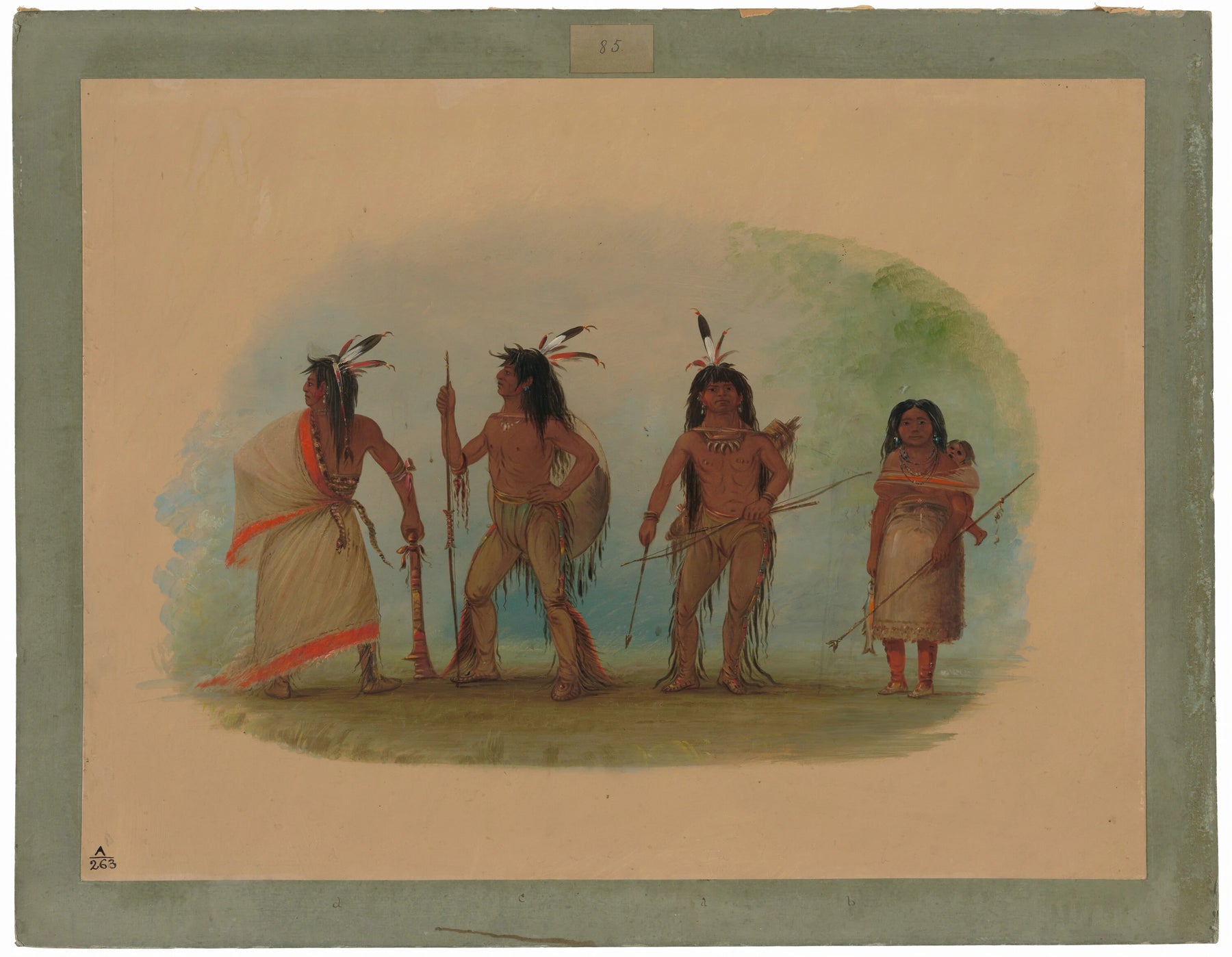 Quatre Indiens Apachee - George Catlin
