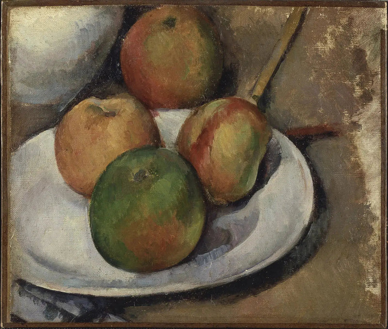 สี่แอปเปิ้ลและมีด - Paul Cézanne