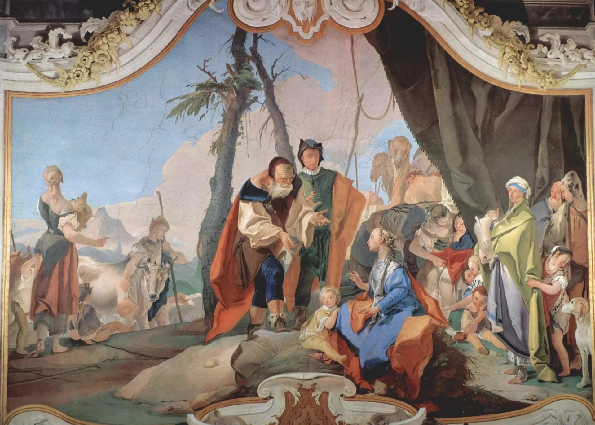 Rachel cachant les idoles - Giovanni Battista Tiepolo image 1 reproduction de peinture à l’huile