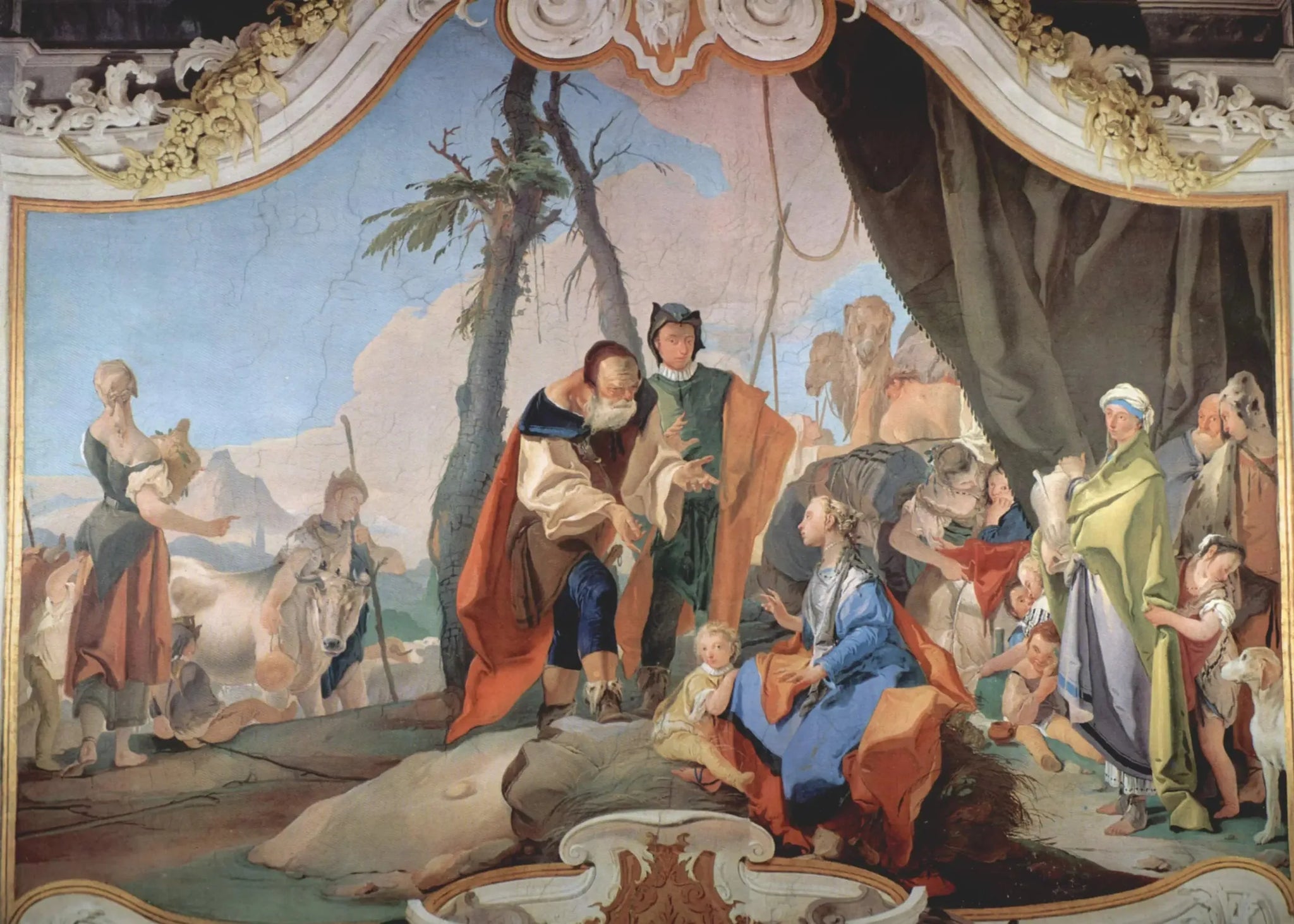 Rachel cachant les idoles - Giovanni Battista Tiepolo image 1 reproduction de peinture à l’huile