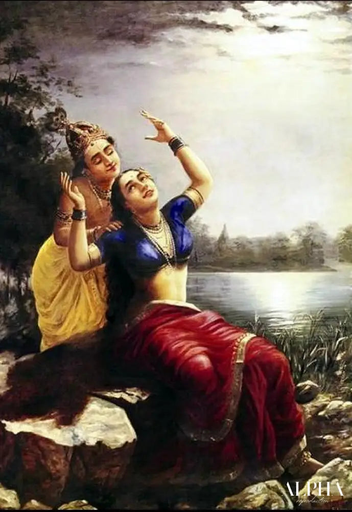 Radha and Madhav - Raja Ravi Varma - Reproductions de tableaux et peintures haut de gamme