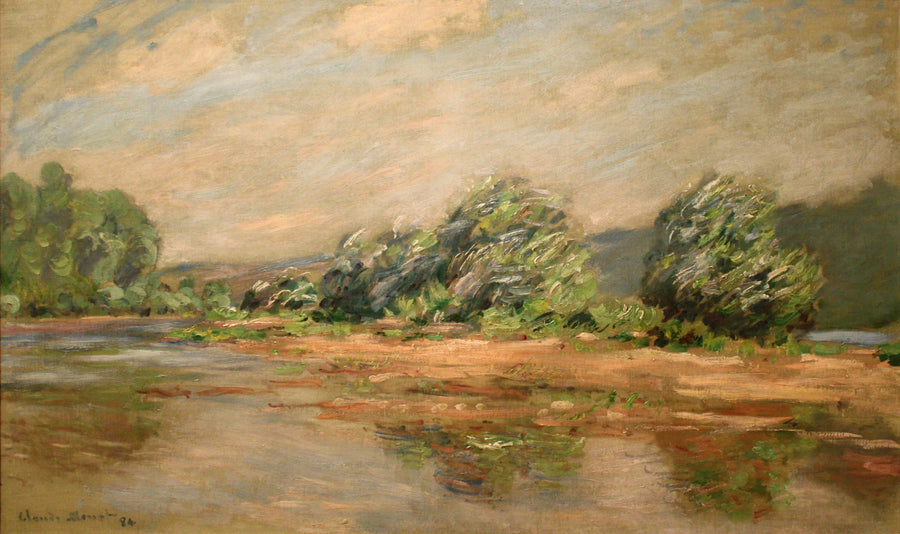 ลมกระโชกแรง แม่น้ําแซนที่ Port-Villez W1264 - Claude Monet