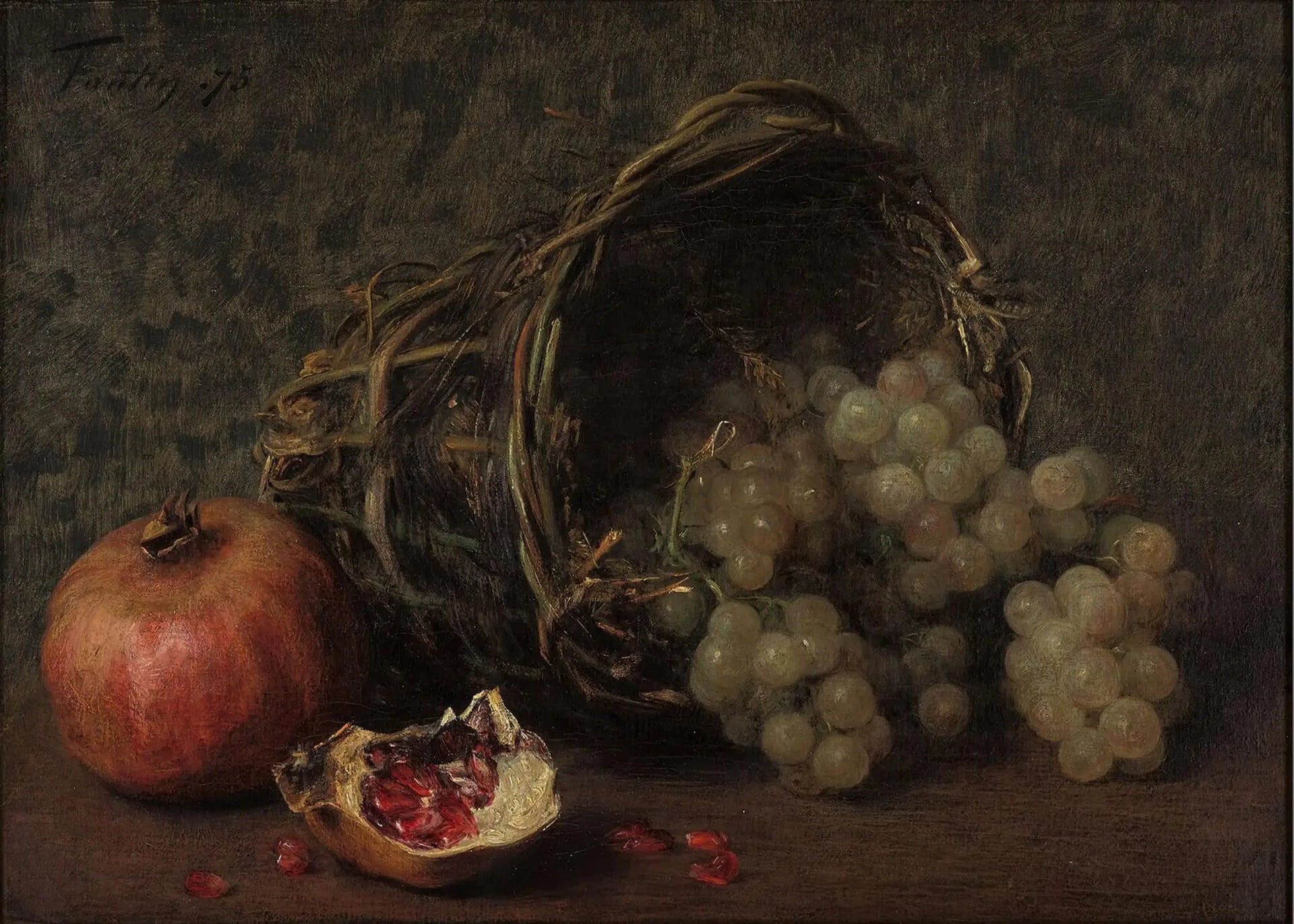Raisins et grenades - Henri Fantin-Latour image 1 copie peinte à la main à l’huile