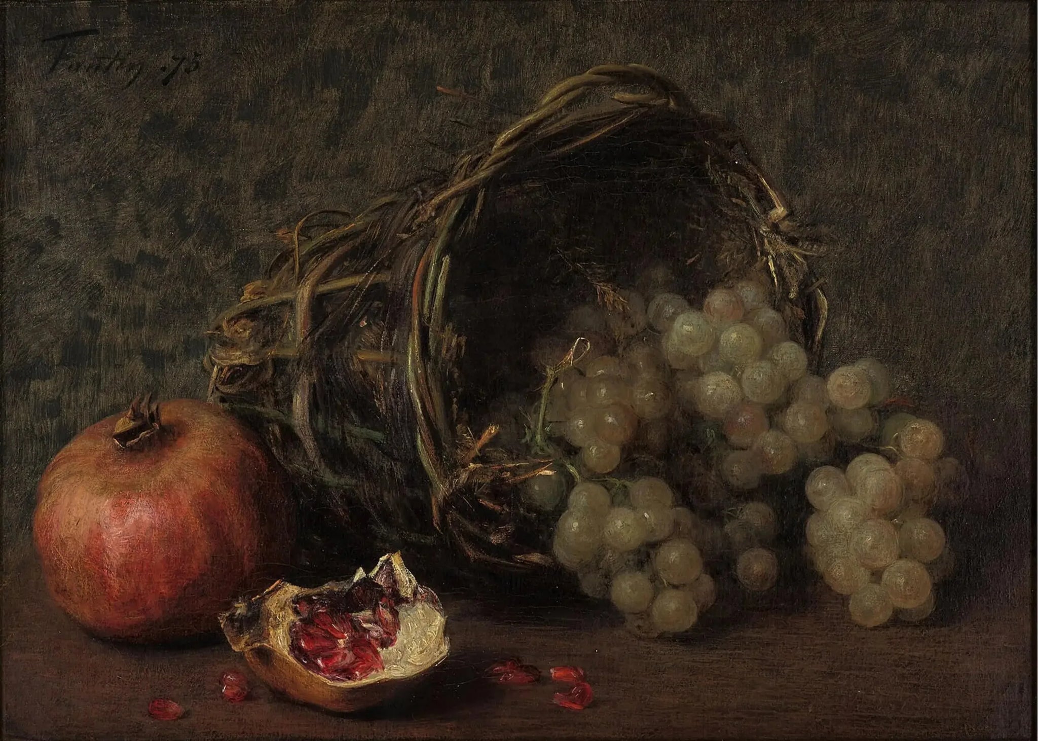 Raisins et grenades - Henri Fantin-Latour image 1 copie peinte à la main à l’huile