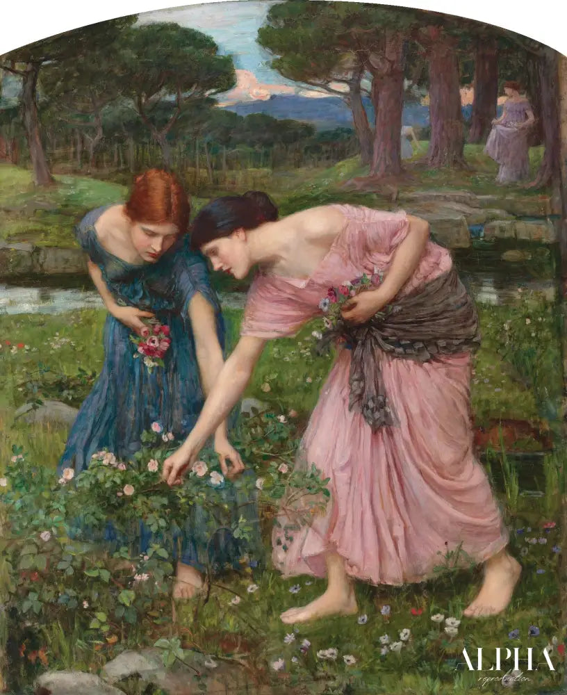 Rassemblez les boutons de roses tant que vous le pouvez - John William Waterhouse Reproductions de tableaux à la