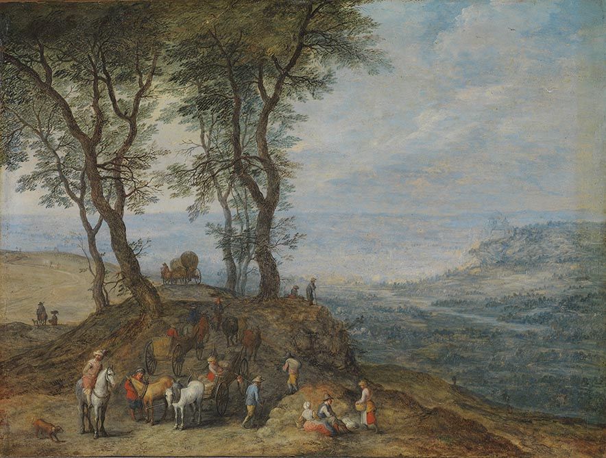 Rast auf einem Hügel - Jan Brueghel l’Ancien image 1 reproduction de peinture à l’huile