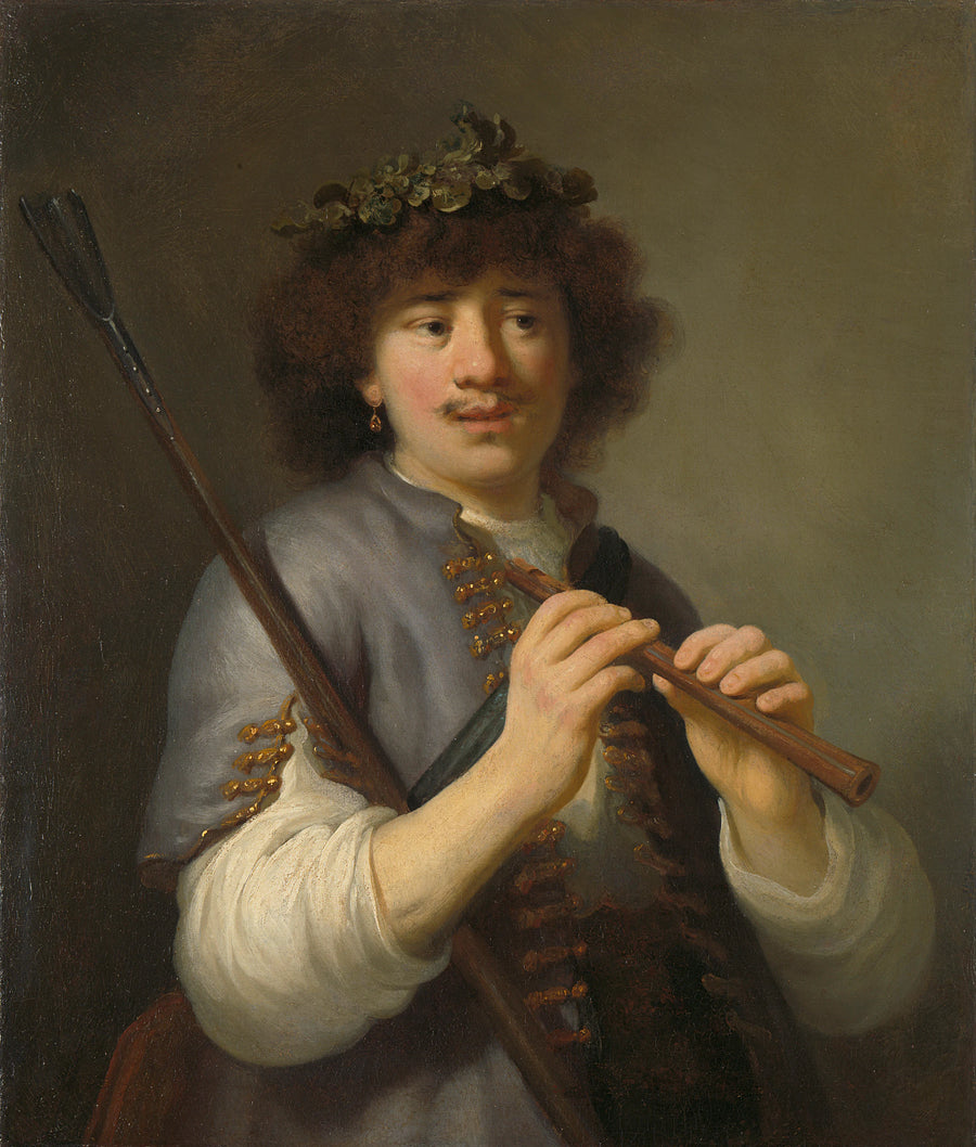 Rembrandt en berger avec bâton et flûte - Govert Flinck