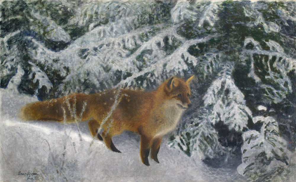 Renard en hiver - Bruno Liljefors image 1 tableau peint à l’huile sur toile