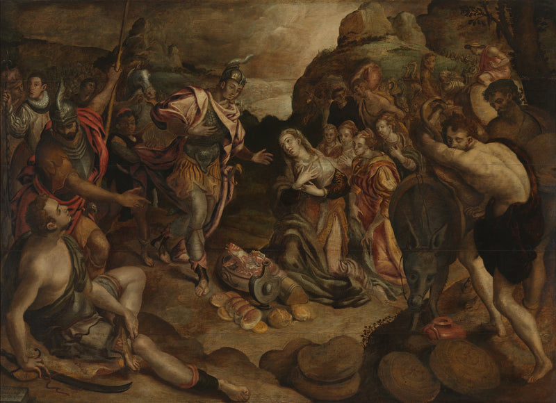 La rencontre de David et Abigaël - Christaen Jansz. van Bieselingen
