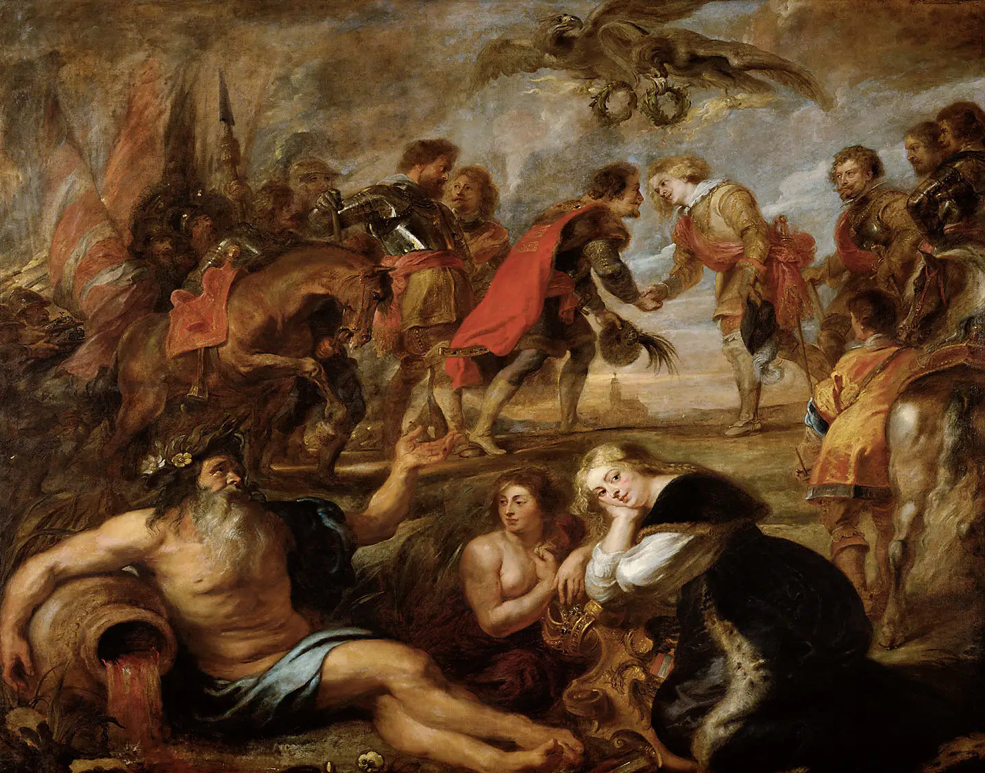 Rencontre du roi Ferdinand et du cardinal-infant Ferdinand à Nördlingen - Peter Paul Rubens image 1 tableau peint à l’huile sur toile