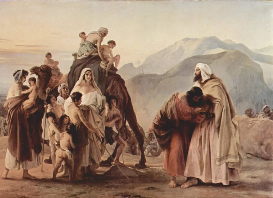 การพบกันระหว่าง Esaù และ Giacobbe - Francesco Hayez